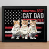 Custom Photo Best Dog Cat Dad Ever US Flag Picture Frame Father's Day Gift HA75 892076