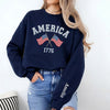 Custom Name America 1776-2026 250th Anniversary Patriotic Sleeve Embroidered Sweatshirt LM32 899495