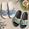 Custom Dog Photo Tropical Floral Summer Vibe Slide Sandals LM32 669119
