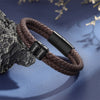 Personalized Kid Names Men's Braid 7-9 inch Leather Bracelet - Gift For Dad, Men's Jewelry, Husband's Gifts, Grandad Father's Day Gift HO82 902408