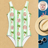 Custom Photo Striped Summer Pattern Swimsuit – Personalized Beachwear Gift HO82 902956