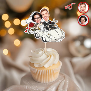 Custom Funny Wedding Face Cupcake Topper Gift For Couple CH07 910076