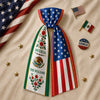 Personalized Family Name Mexico And US Flag Print Wreath Sash Decoration LM32 669879