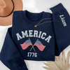 Custom Name America 1776-2026 250th Anniversary Patriotic Sleeve Embroidered Sweatshirt LM32 899495