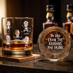Custom Photo To Dad From The Reasons You Drink Rock Glass N304 890879
