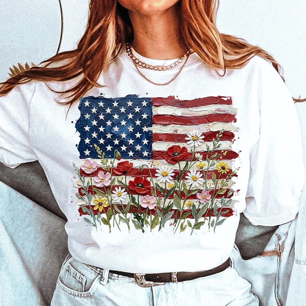 American Flag Floral - Patriotic Wildflower USA Comfort Shirt for 4th of July CH07 910982