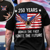 America 250th Anniversary Back & Front Dark Shirt | Bald Eagle Flag Tee for July 4th HO82 901058