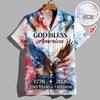 Custom Name Patriotic 250th Anniversary God Bless America Eagle 1776–2026 Hawaii Shirt HO82 901214
