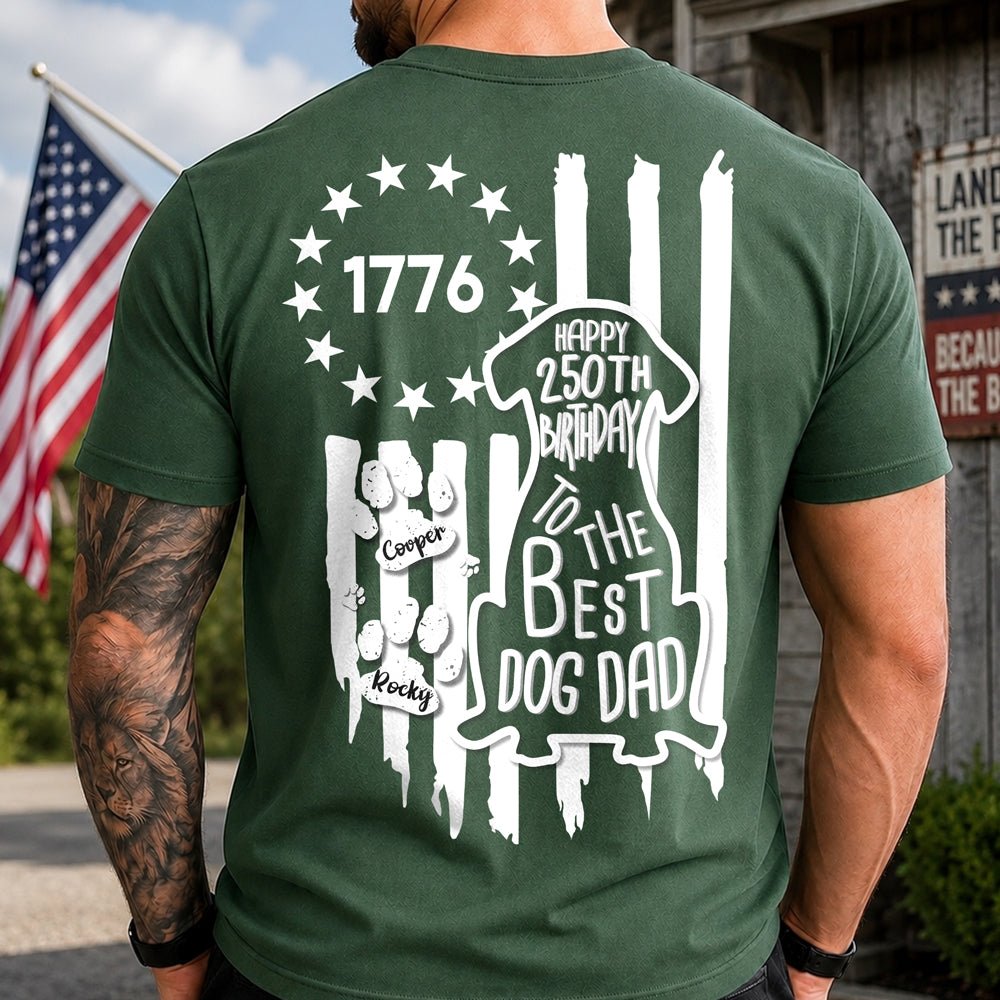 Personalized Happy 4th Of July To The Best Dog Dad Back Comfort Shirt LM32 669221