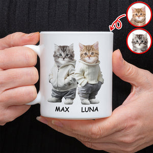Custom Photo And Name Cat White Mug For Cat Pet Lovers HA75 897598