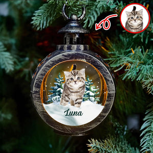 Custom Photo Christmas Candlelight Lantern Ornament For Cat Lovers HA75 897518