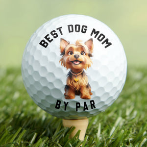 Personalized Best Dog Dad, Dog Mom By Par Golf Ball Gift For Golf Players HO82 900862