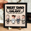 Custom Kid Photo Best Dad In The Galaxy Square Wooden Plaque With Stand LM32 893479