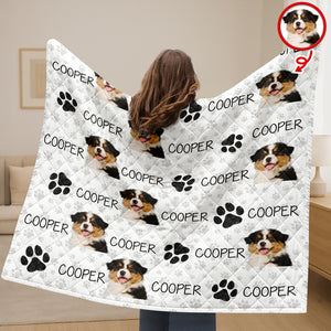 Custom Photo And Name On Quilt Blanket For Dog Lover LM32 897303