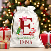 Custom Name Initial Letter Christmas Sacks, Christmas Holiday Gift Bag TH10 171435