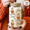 Custom Funny Face Little Boo Halloween Pattern Glass Can With Lid - Personalized Spooky Halloween Gift LM32 669585