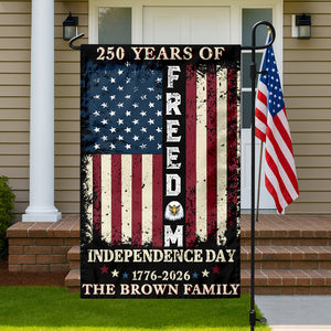 Custom Family Name 250 Years of Freedom 1776-2026 Independence Day Patriotic Garden Flag HO82 900940