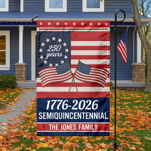 Custom Family Name Semiquincentennial 250th Anniversary Patriotic Garden Flag LM32 895865