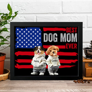 Custom Photo Best Dog Cat Dad Ever US Flag Picture Frame Father's Day Gift HA75 892076