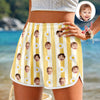 Custom Photo Striped Summer Pattern Women's Beach Short - Personalized Beachwear Gift HO82 902954