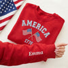 Custom Name America 1776-2026 250th Anniversary Patriotic Sleeve Embroidered Sweatshirt LM32 899495