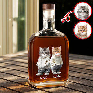 Custom Photo And Name Cat Whiskey Bottle For Cat, Pet Lovers HA75 897590