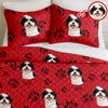 Custom Photo With Dog Cat Paw Quilt Bedding Set For Dog Cat Lovers LM32 897237