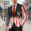 Personalized Patriotic 250th Anniversary God Bless America Eagle 1776–2026 Men's Suit HA75 920146