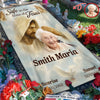 Custom Photo Safe in the Arms of Jesus Grave Blanket Memorial Gift LM32 897511
