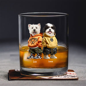 Custom Photo Cool Dog Cat in Dad’s Work Outfit Whiskey Glass Father's Day Gift HA75 892382