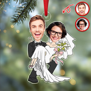 Custom Funny Wedding Face Acrylic Ornament Gift For Couple CH07 910074