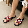 Custom Dog Photo Tropical Floral Summer Vibe Slide Sandals LM32 669119