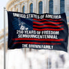 Custom Family Name USA 250 Years of Freedom House Flag | Semiquincentennial Patriotic HO82 901106