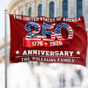 United States Of American 250th Anniversary Decor Gift Custom Family Name House Flag CH07 910624