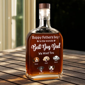 Custom Photo To The World's Best Dog Dad Whiskey Bottle TH10 894017