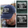 Charlie Kirk Great American Patriot Washed Denim Baseball Cap HA75 64476