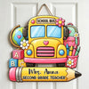 Custom Name Teacher School Bus Door Sign - Personalized Classroom Decor CH07 180050