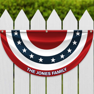 Custom Family Name America Non-Pleated Fan Flag TH10 896433