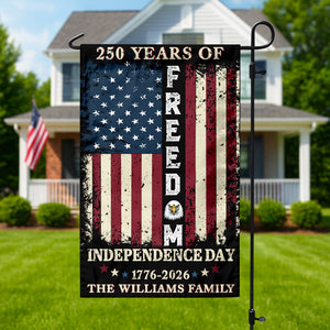 Custom Family Name 250 Years of Freedom 1776-2026 Independence Day Patriotic Garden Flag HO82 900940