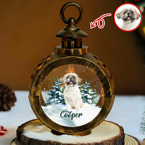 Custom Photo Christmas Candlelight Lantern Ornament For Dog Lovers HA75 897510