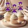 Topper personalizados para cupcakes con caras divertidas – Promoción 2025 – Decoración de graduación HA75 892156