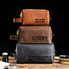 Personalized Dad And Kids Names Engraved Leather Toiletry Bag HO82 894194