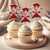 Custom Funny Face Flag Nations Graduation Decoration Cupcake Toppers LM32 893309
