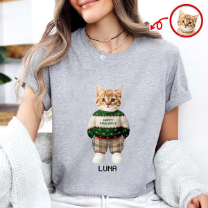 Custom Photo Dog Cat Xmas Clothes Christmas Bright Shirt Gift For Dog Cat Pet Lover HA75 897946