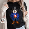 Custom Dog Cat Photo Patriotic Cowboy Dark Shirt, Personalized Pet USA Flag Outfit Gift for Pet Lovers HA75 920970