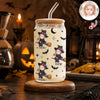 Custom Funny Face Little Boo Halloween Pattern Glass Can With Lid - Personalized Spooky Halloween Gift LM32 669585