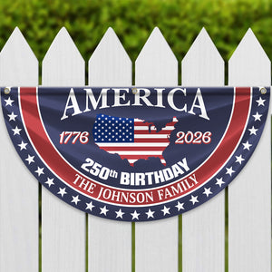 Custom Family Name America 250 Birthday 1776-2026 Pleated Fan Flag TH10 898019