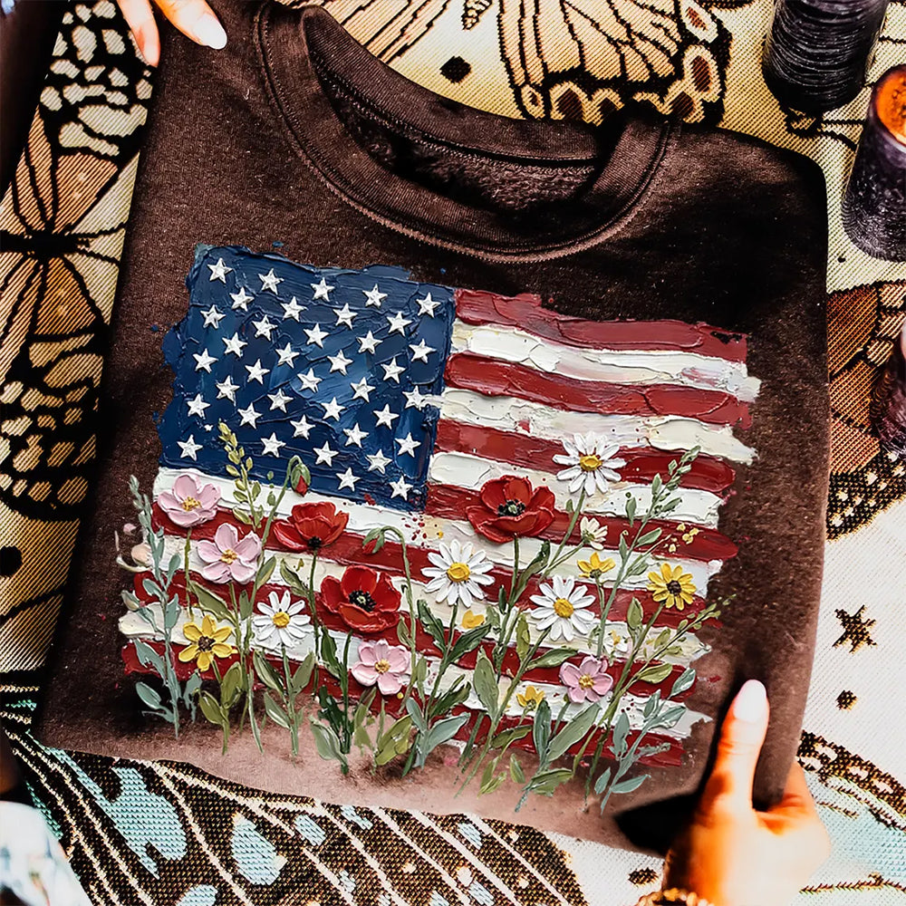 American Flag Floral - Patriotic Wildflower USA Comfort Shirt for 4th of July CH07 910982