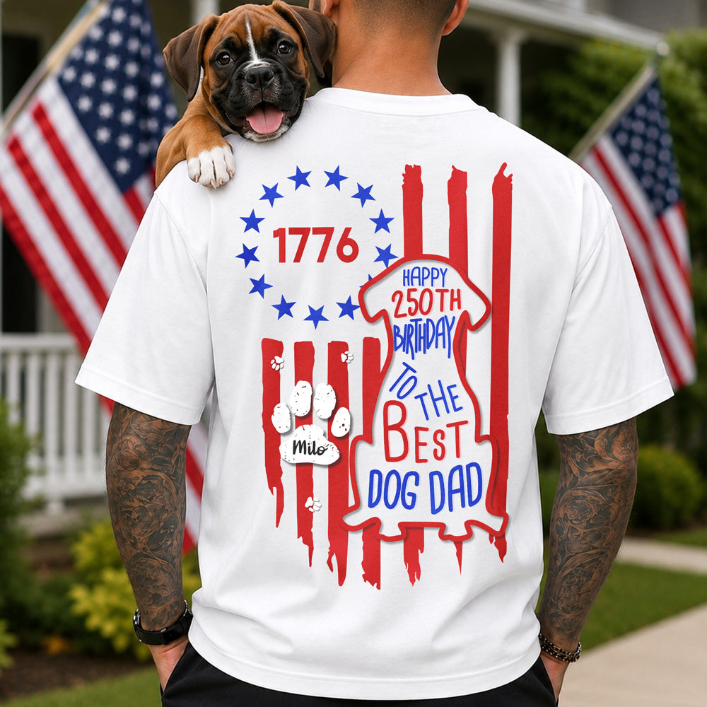 Personalized Happy 4th Of July To The Best Dog Dad Back Comfort Shirt LM32 669221