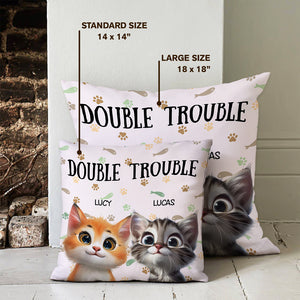 We're The Trouble Cat Pillow Personalized Gift HO82 893516